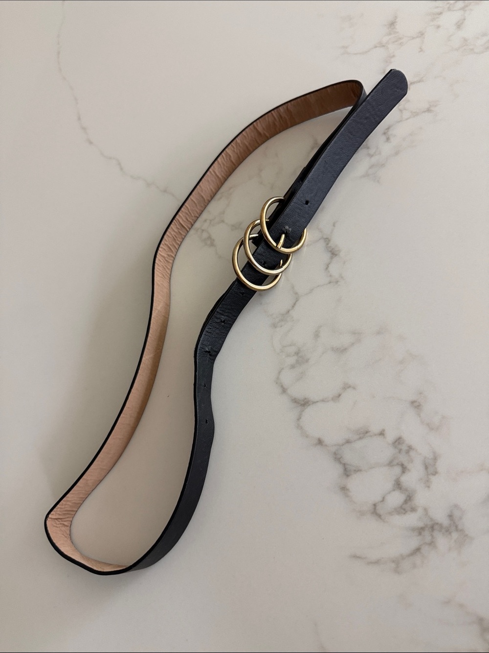 Triple-Ring Black Women’s Belt